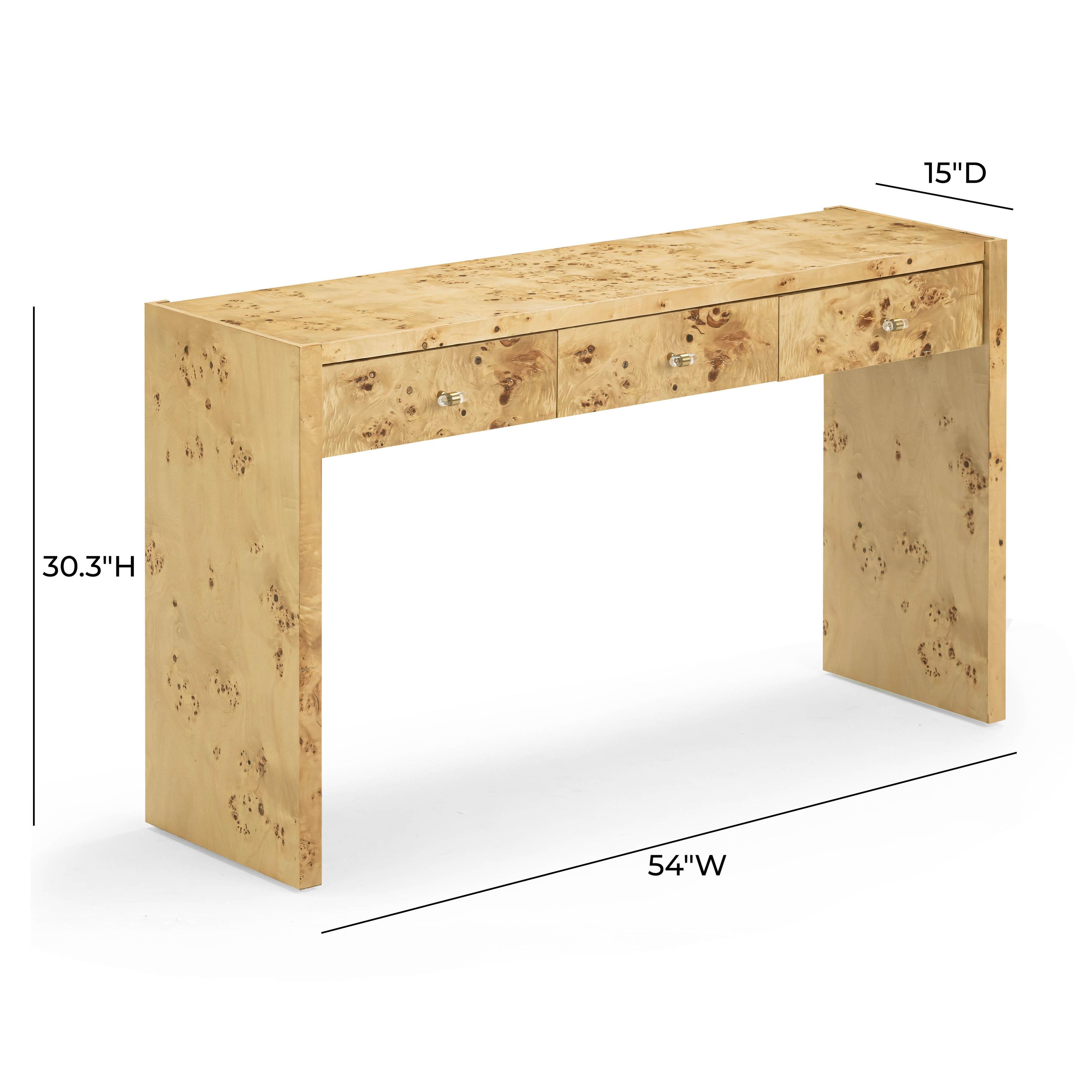 Brandyss 54" Burl Console Table