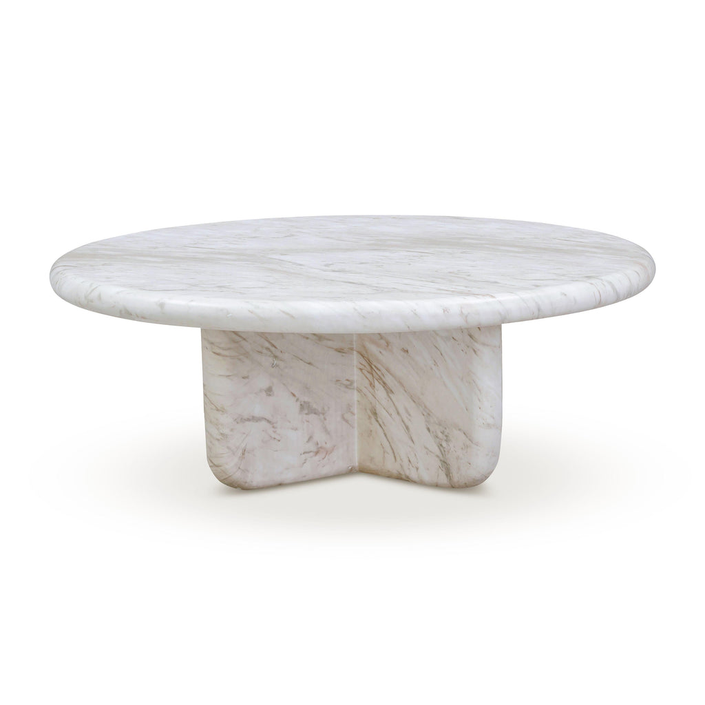 Juju Faux Marble Indoor/Outdoor Round Coffee Table (24"-32")