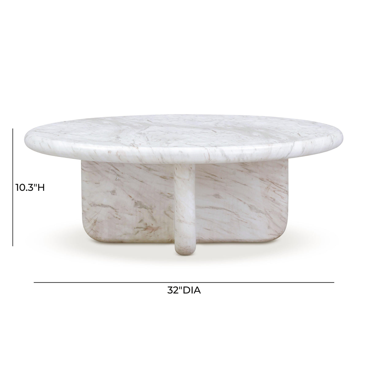Juju Faux Marble Indoor/Outdoor Round Coffee Table (24"-32")