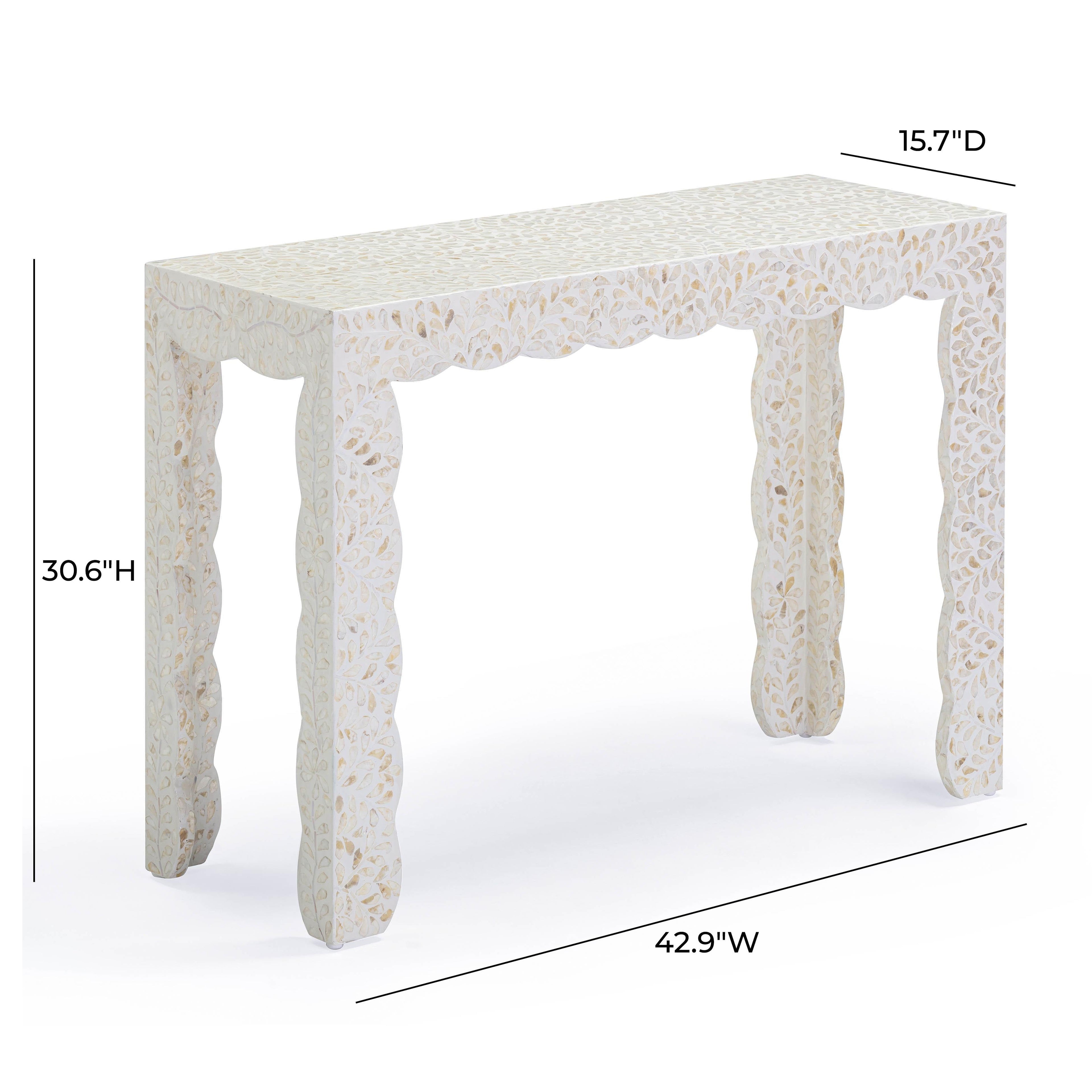 Piara 43" Natural Capiz Shell Console Table