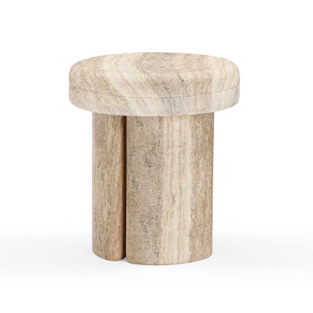 Sheila Textured Concrete Indoor / Outdoor Side Table — Travertine null