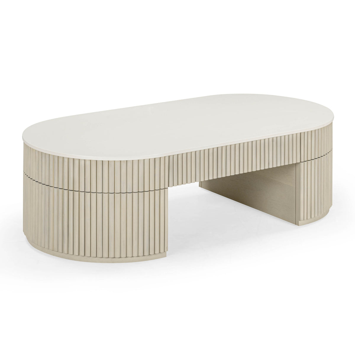 Bella 52" Cream Large Storage Coffee Table