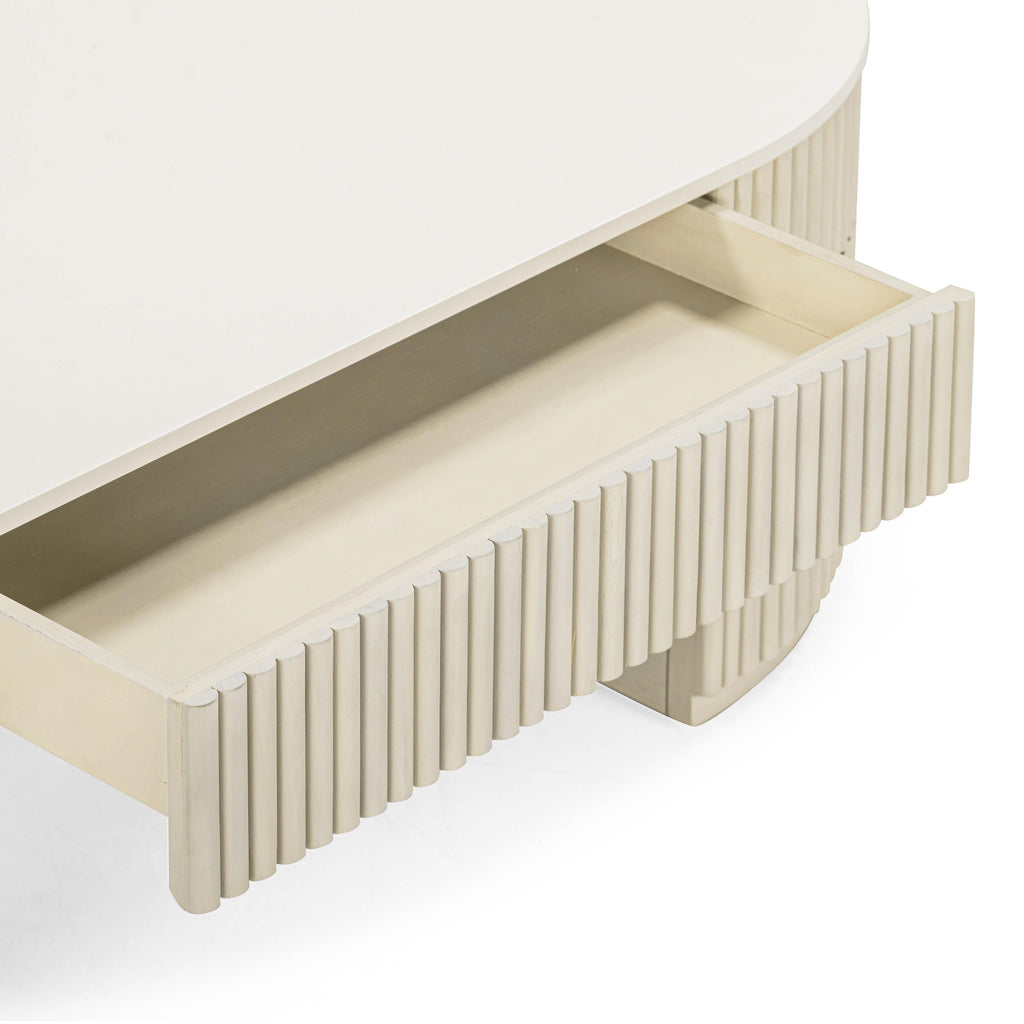 Bella 52" Cream Large Storage Coffee Table