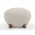 Pucker Warm Grey Performance Boucle Ottoman