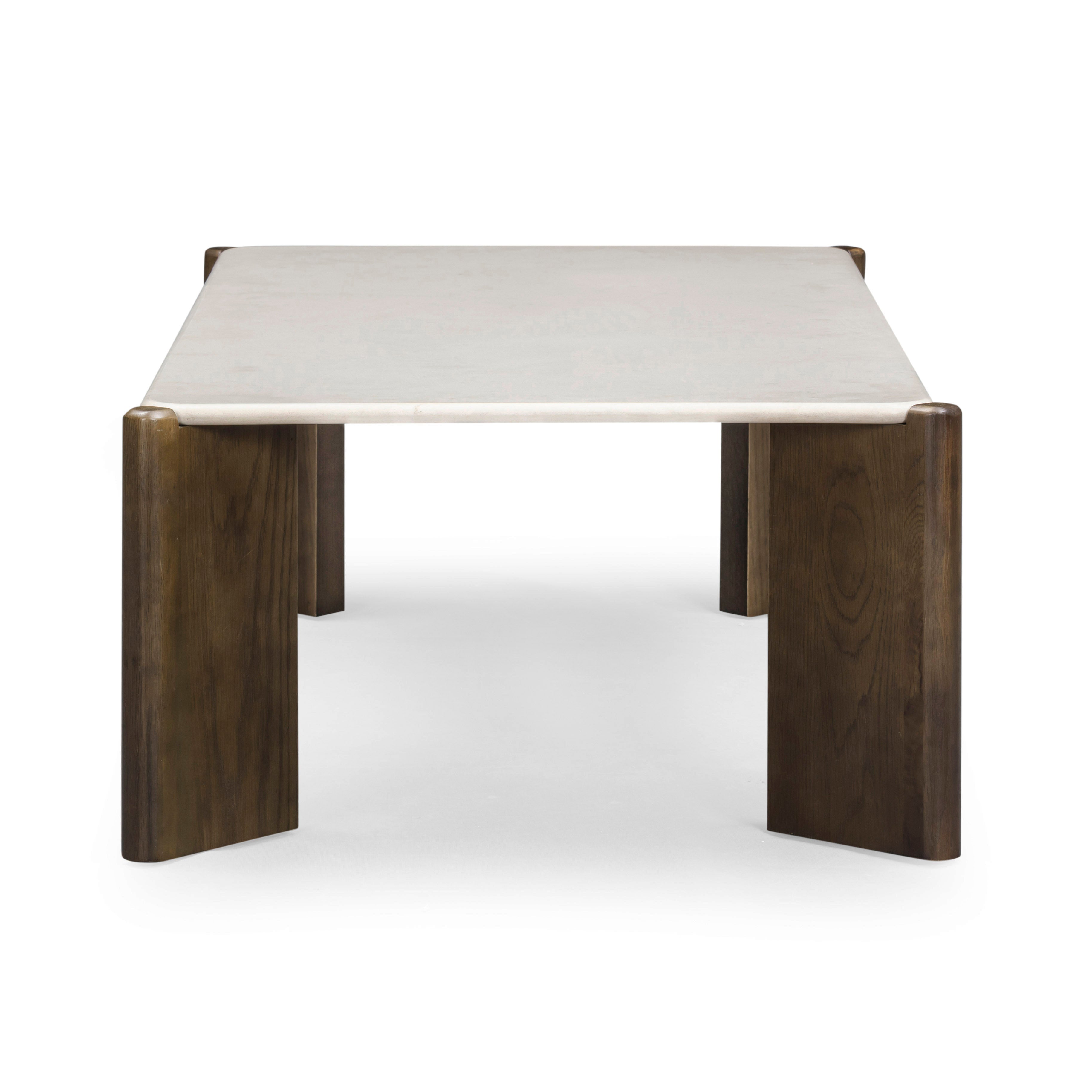 Restis 52" Cream Quartz Rectangular Coffee Table