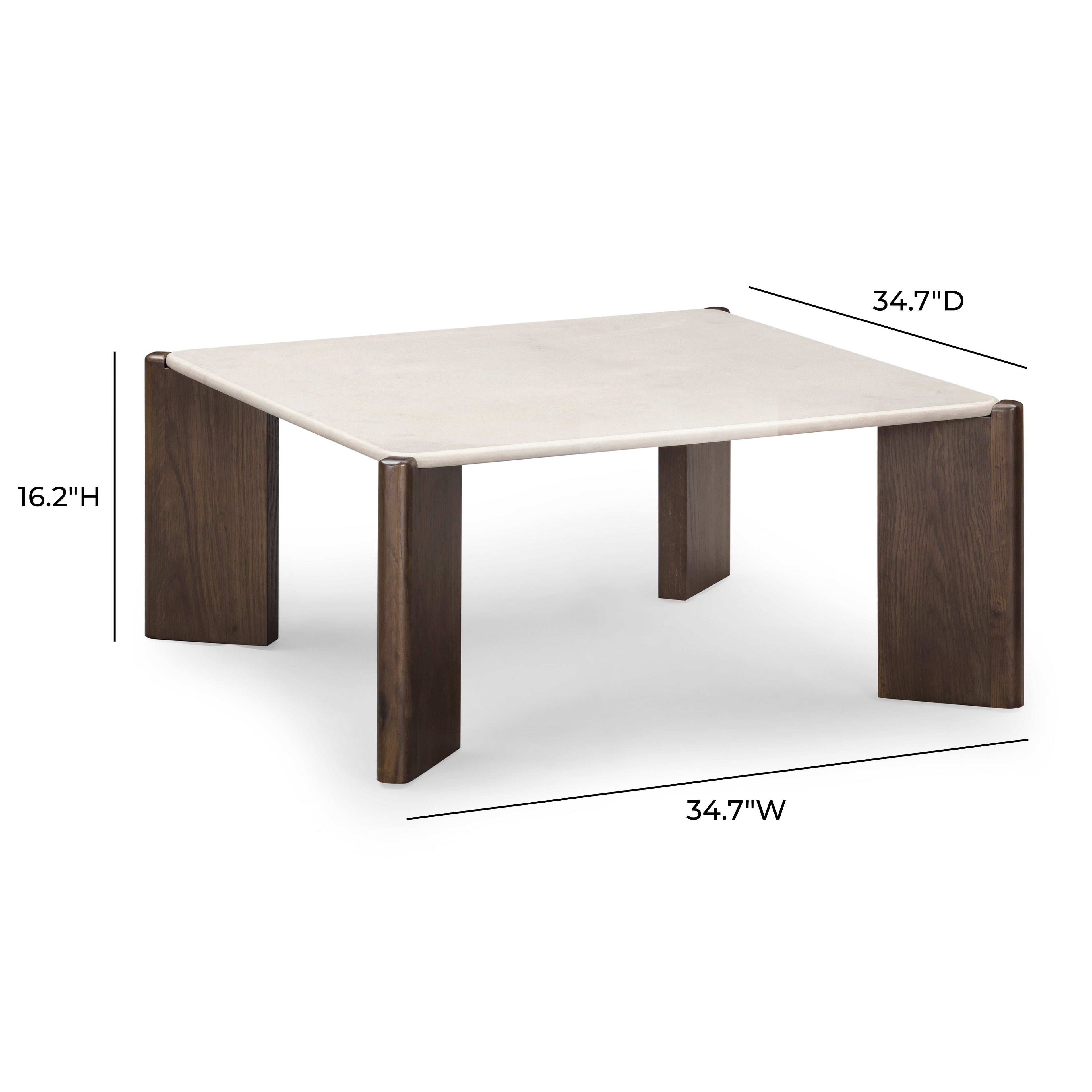 Restis 33.5" Cream Quartz Square Coffee Table