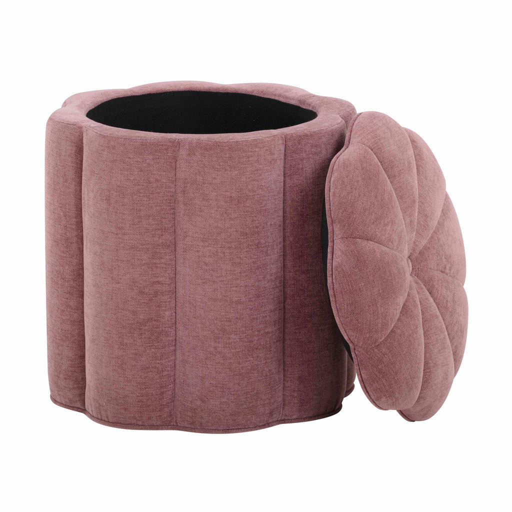 Fleur Textured Performance Velvet Storage Ottoman