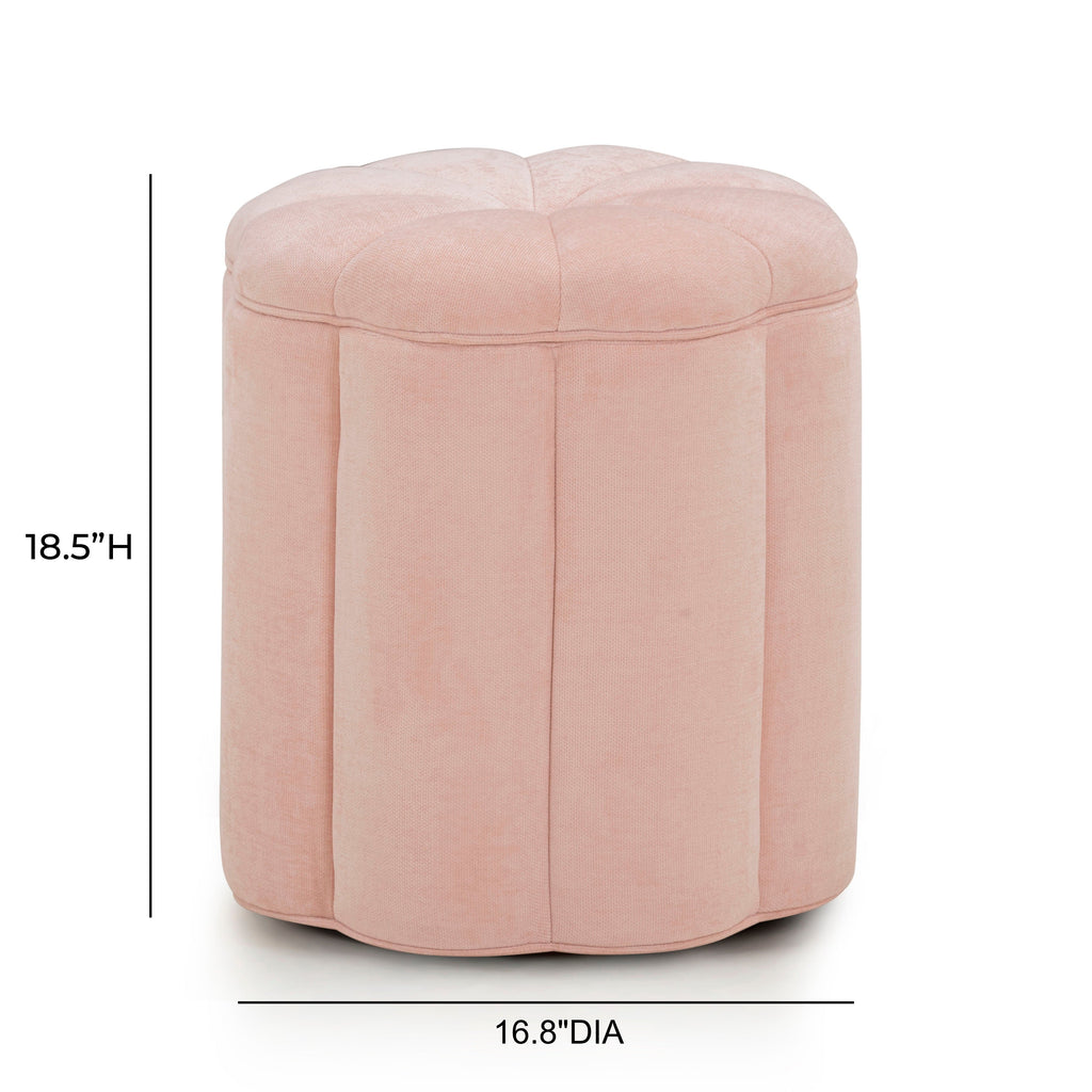 Fleur Textured Performance Velvet Storage Ottoman