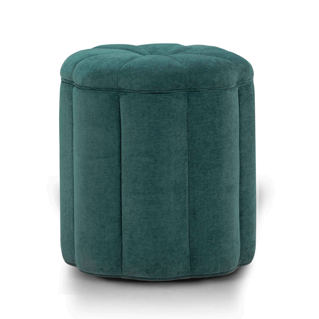Fleur Textured Performance Velvet Storage Ottoman