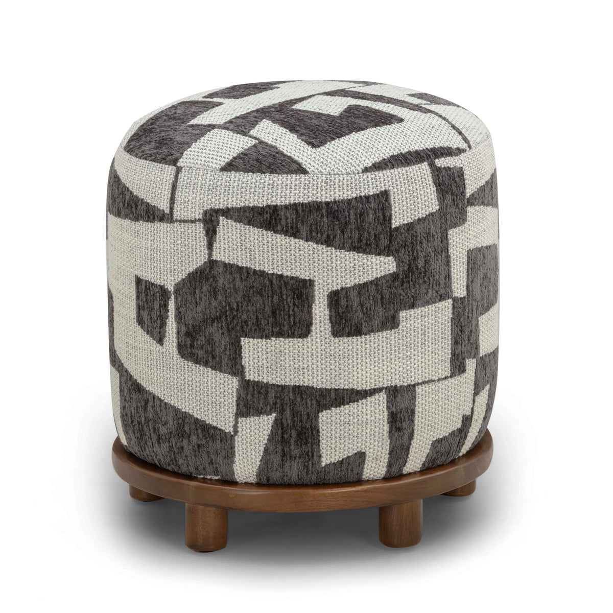 Bisou Performance Jacquard Ottoman — Black null