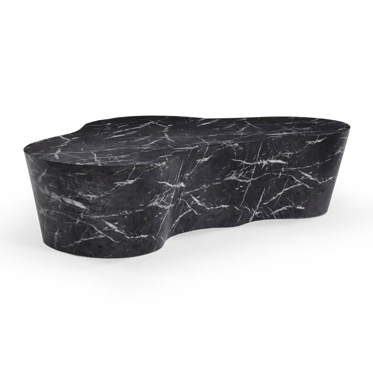 Slab 59" Concrete Indoor/Outdoor Coffee Table — Black Marble null