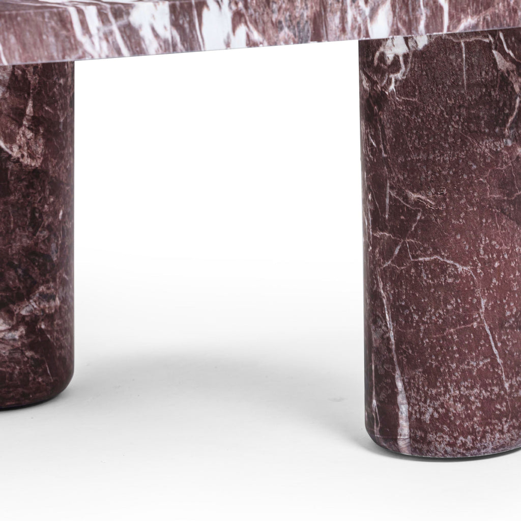 Libby Faux Red Levanto Marble Indoor/Outdoor Coffee Table (36"-48")