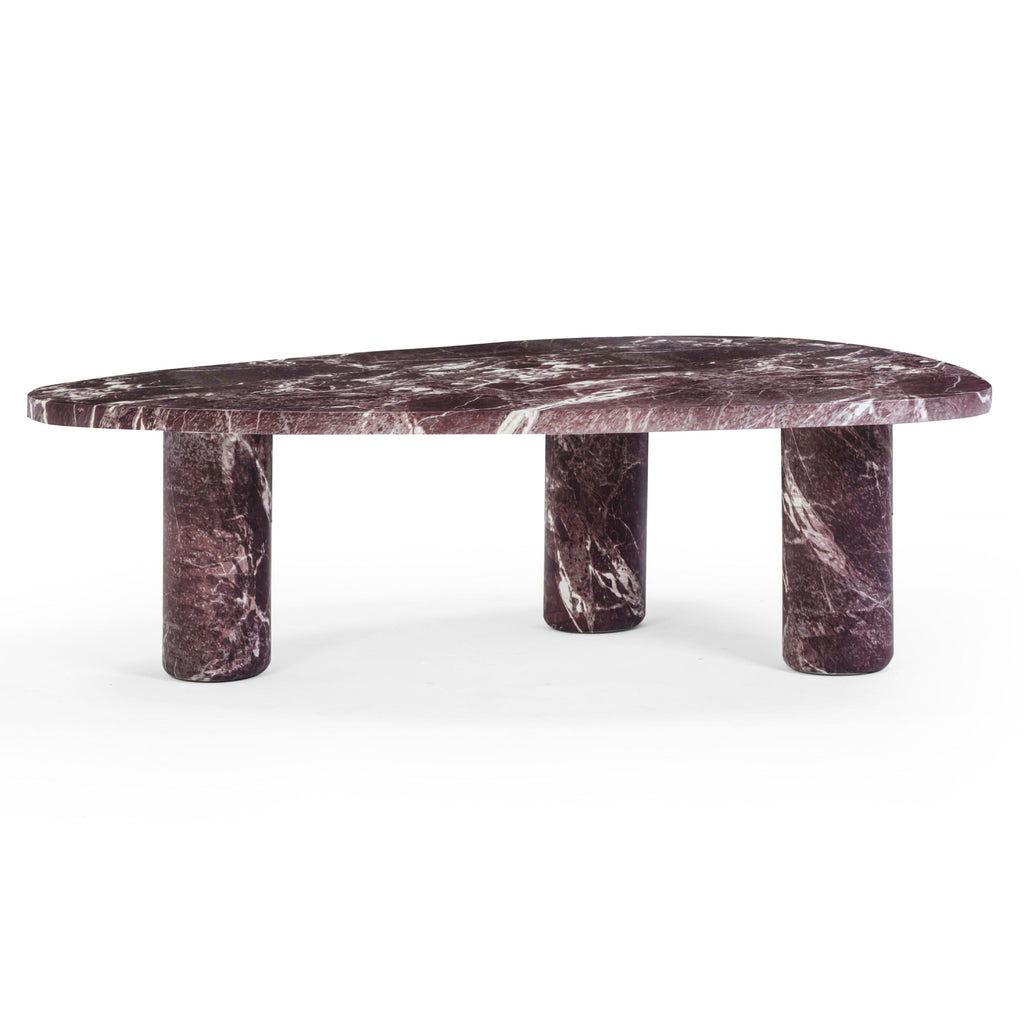 Libby Faux Red Levanto Marble Indoor/Outdoor Coffee Table (36"-48")