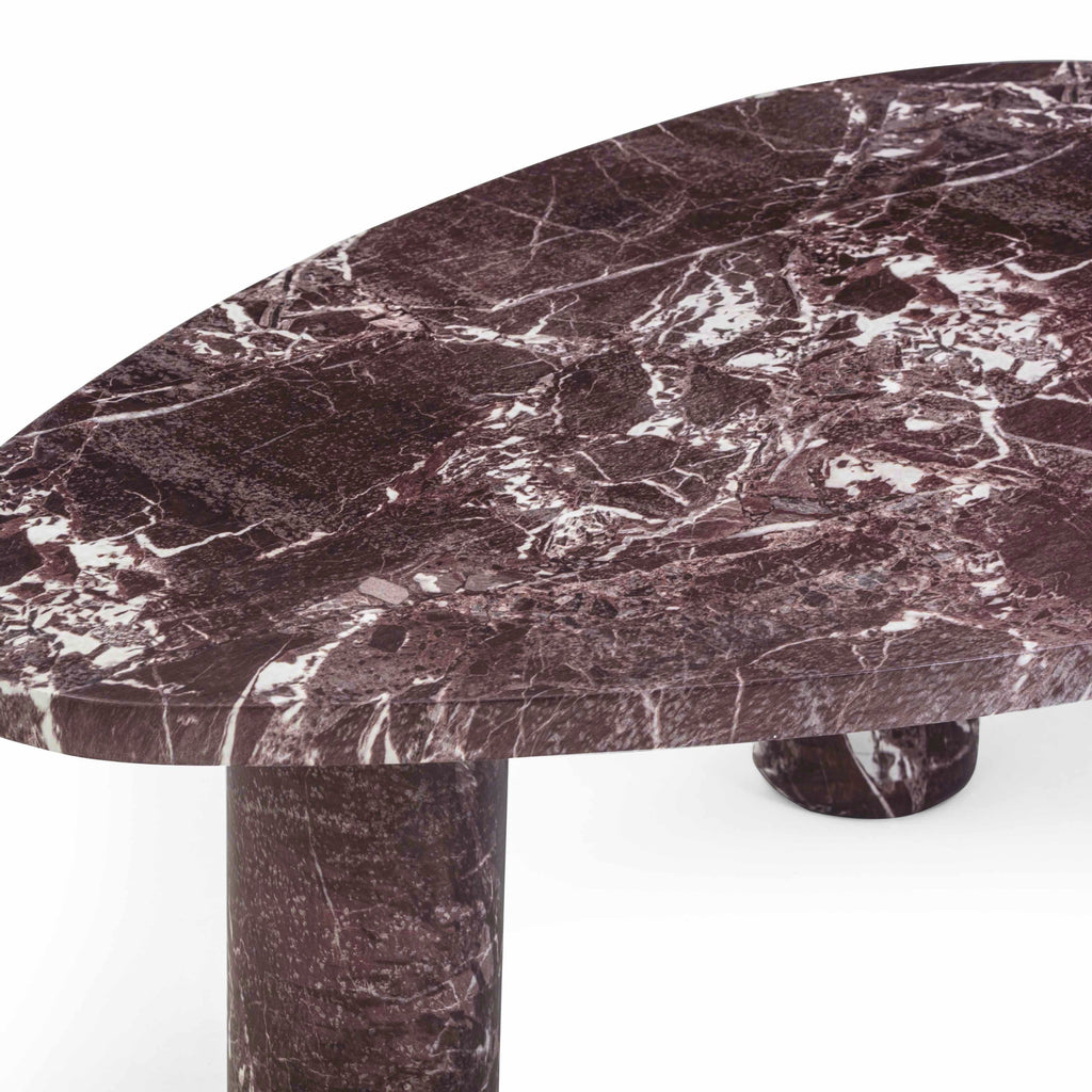 Libby Faux Red Levanto Marble Indoor/Outdoor Coffee Table (36"-48")