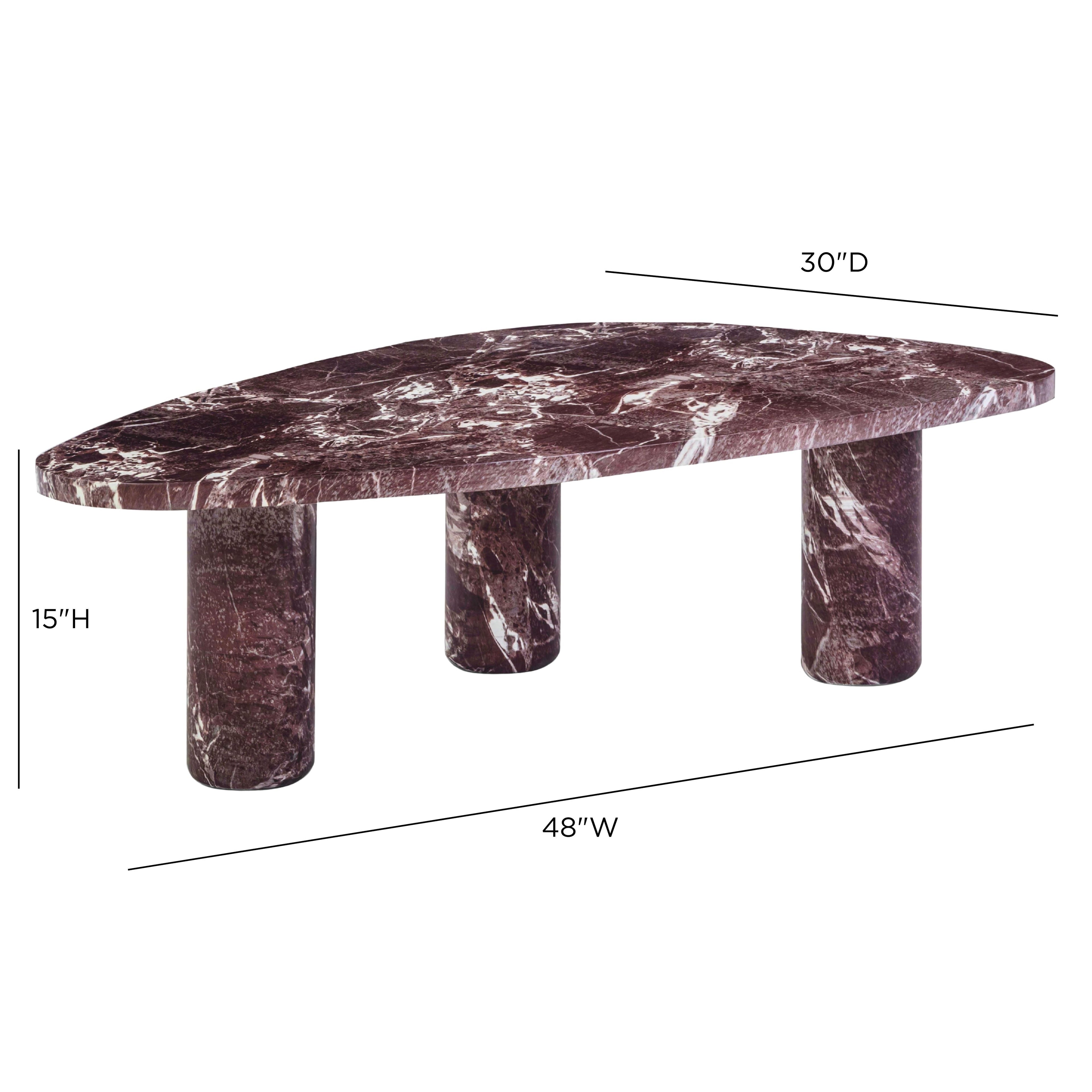 Libby Faux Red Levanto Marble Indoor/Outdoor Coffee Table (36"-48")