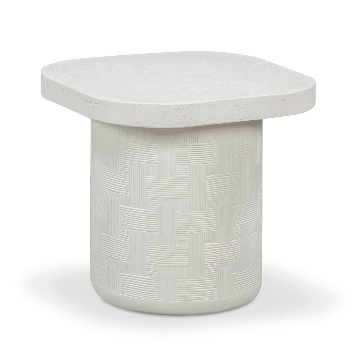 Suraya Indoor/Outdoor Concrete Side Table — Ivory null