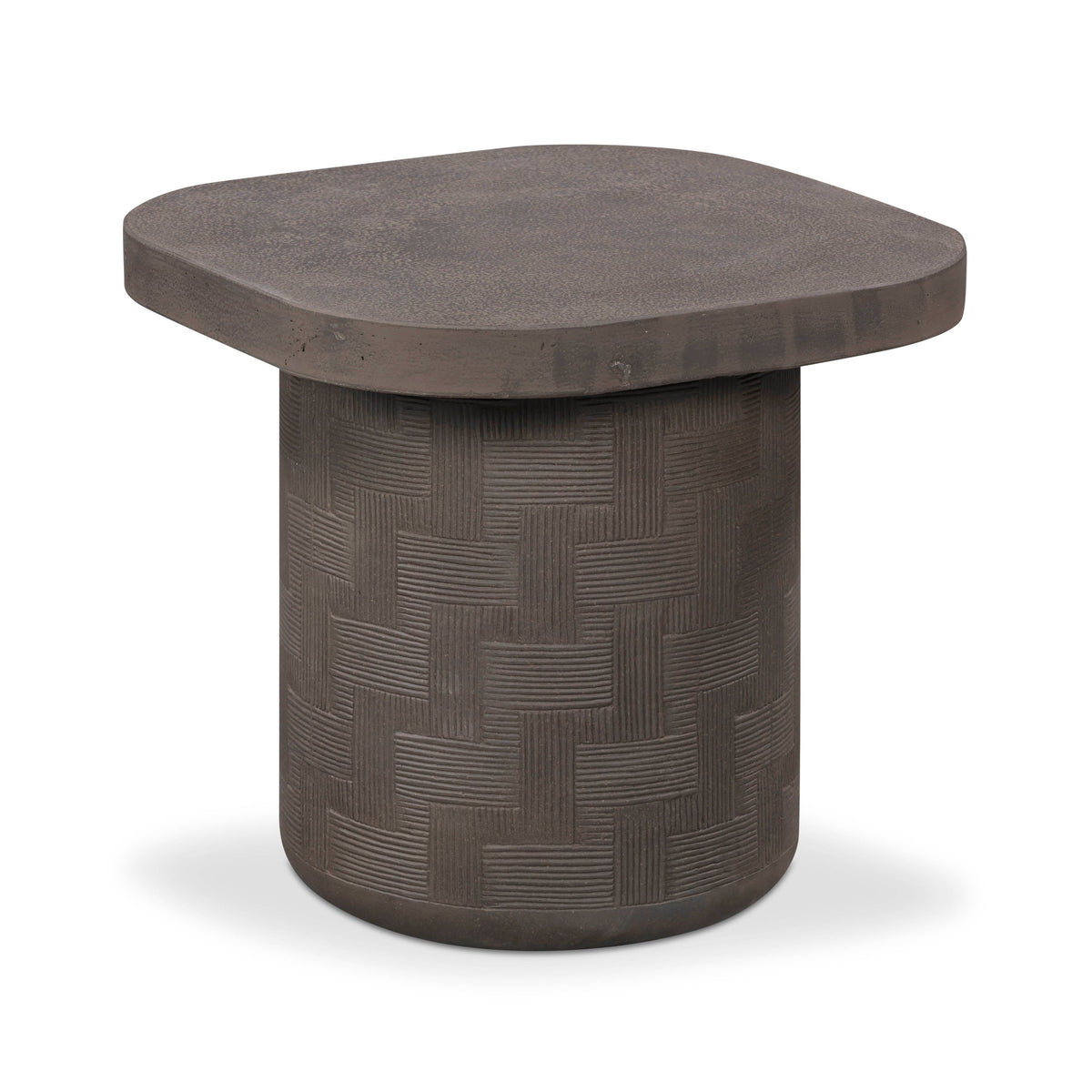 Suraya Indoor/Outdoor Concrete Side Table — Dark Umber null