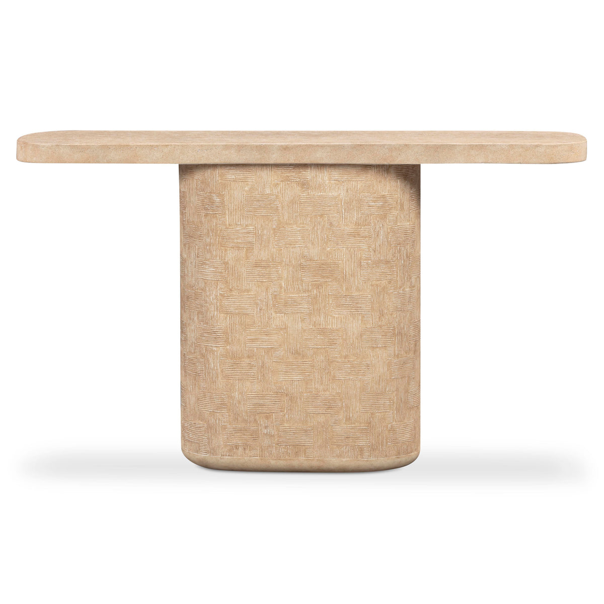 Suraya 55" Indoor/Outdoor Concrete Console Table — Faux Travertine null