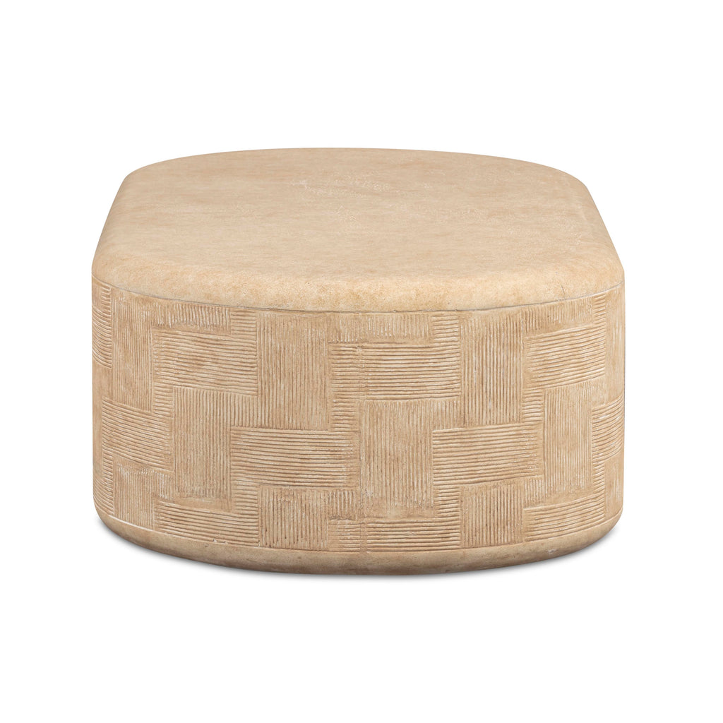 Suraya 55" Indoor/Outdoor Concrete Rounded Coffee Table