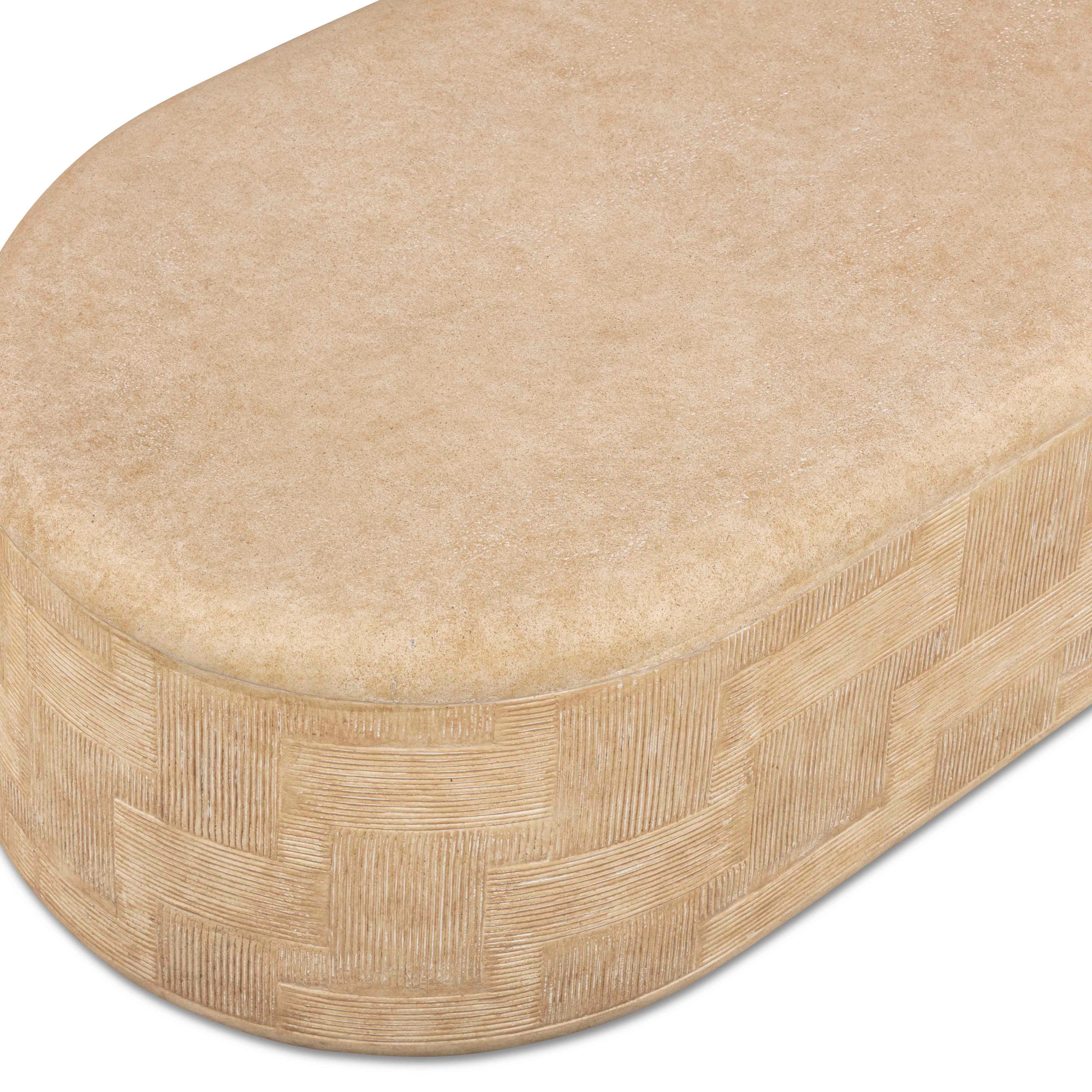 Suraya 55" Indoor/Outdoor Concrete Rounded Coffee Table