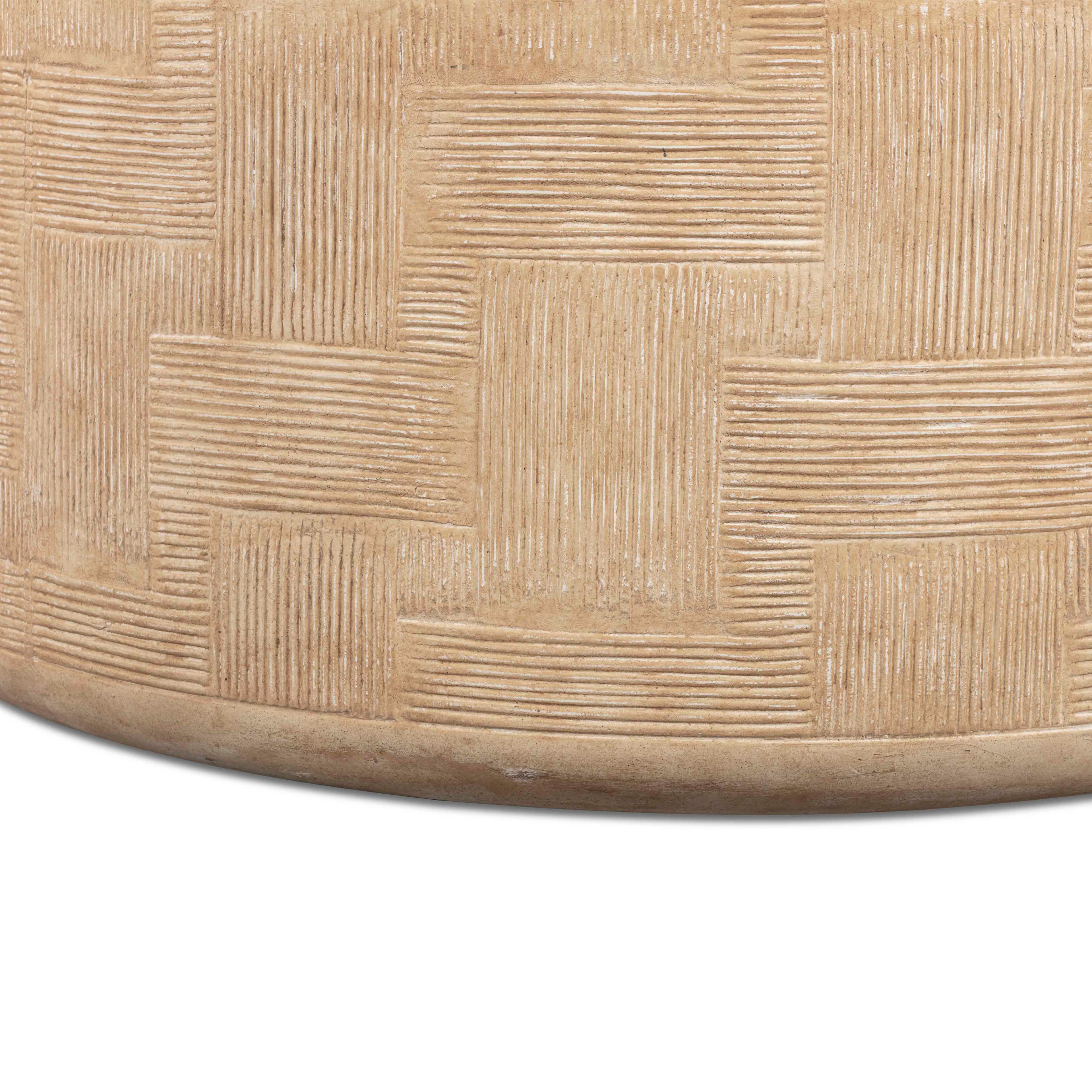 Suraya 55" Indoor/Outdoor Concrete Rounded Coffee Table
