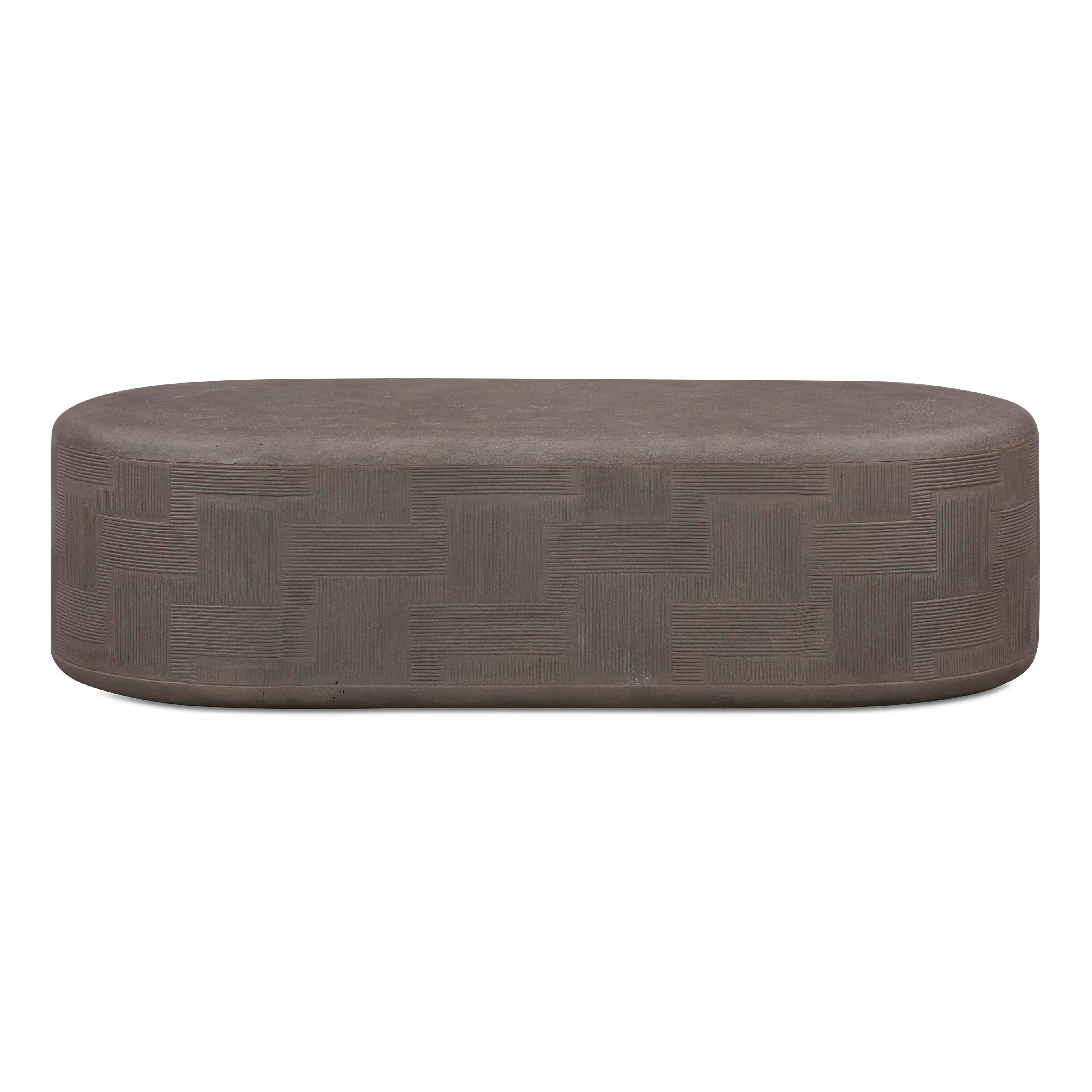 Suraya 55" Indoor/Outdoor Concrete Rounded Coffee Table