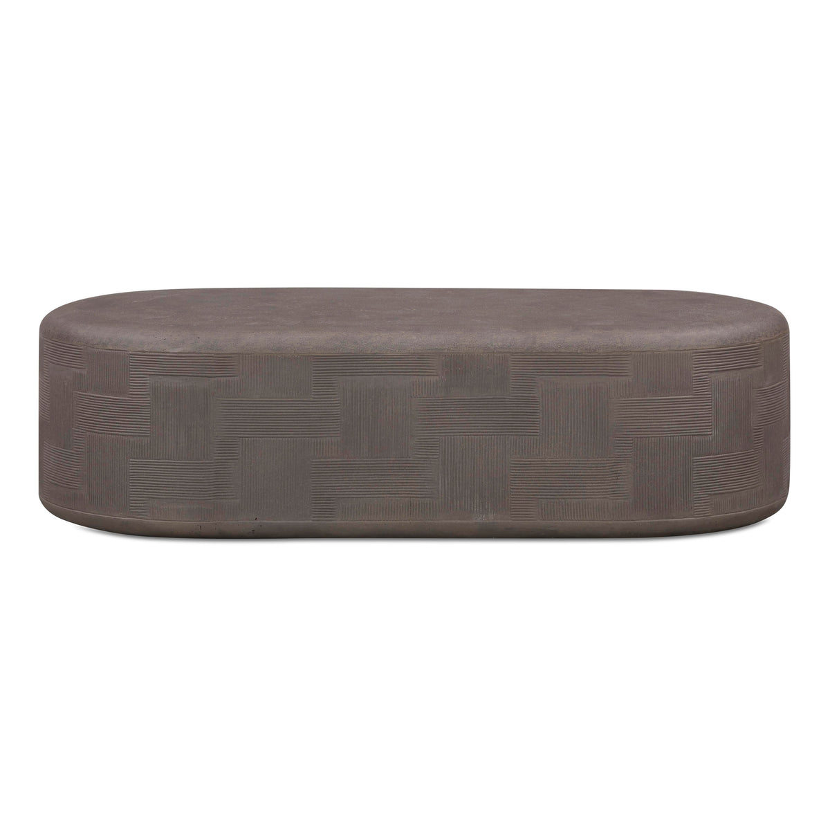 Suraya 55" Indoor/Outdoor Concrete Rounded Coffee Table — Dark Umber null
