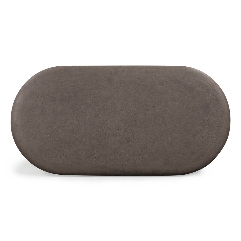 Suraya 55" Indoor/Outdoor Concrete Rounded Coffee Table