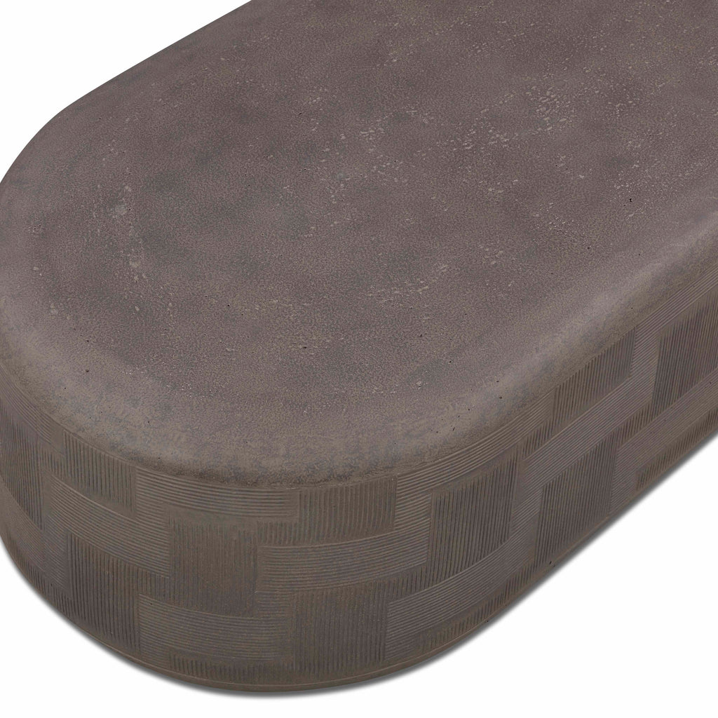 Suraya 55" Indoor/Outdoor Concrete Rounded Coffee Table