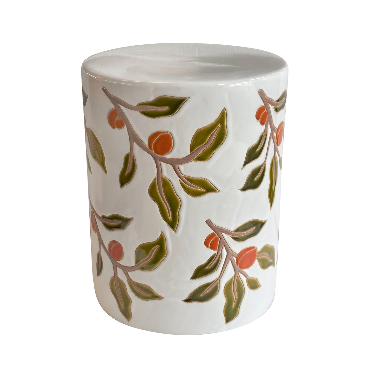 Tempest Citrus Indoor/Outdoor Ceramic Table — Orange Citrus null