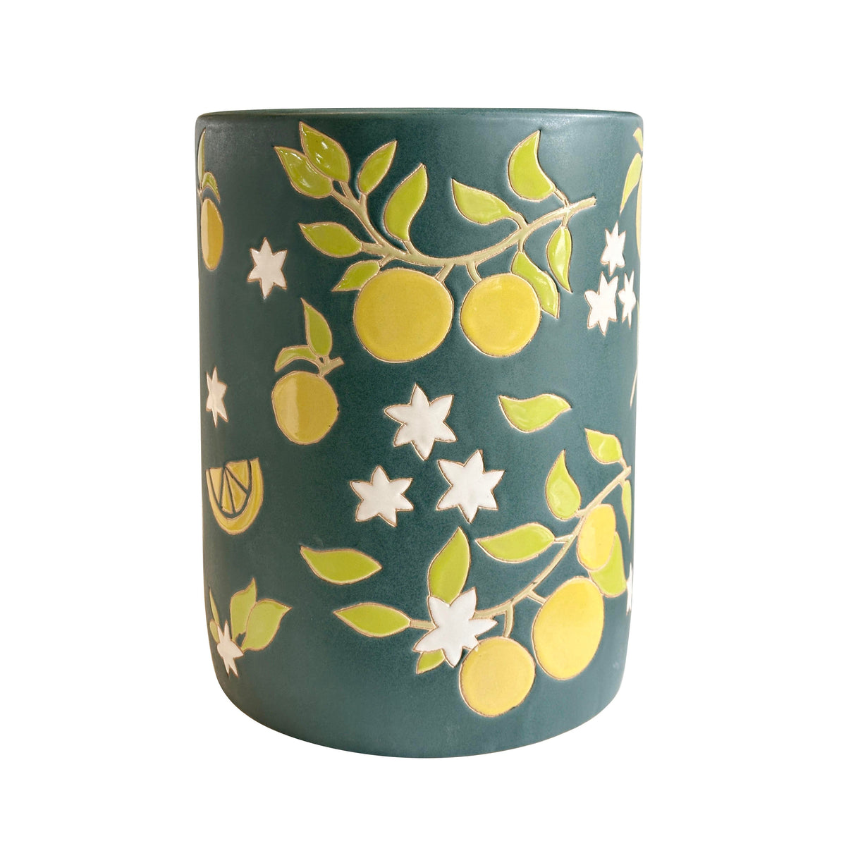 Tempest Citrus Indoor/Outdoor Ceramic Table — Lemon Citrus null