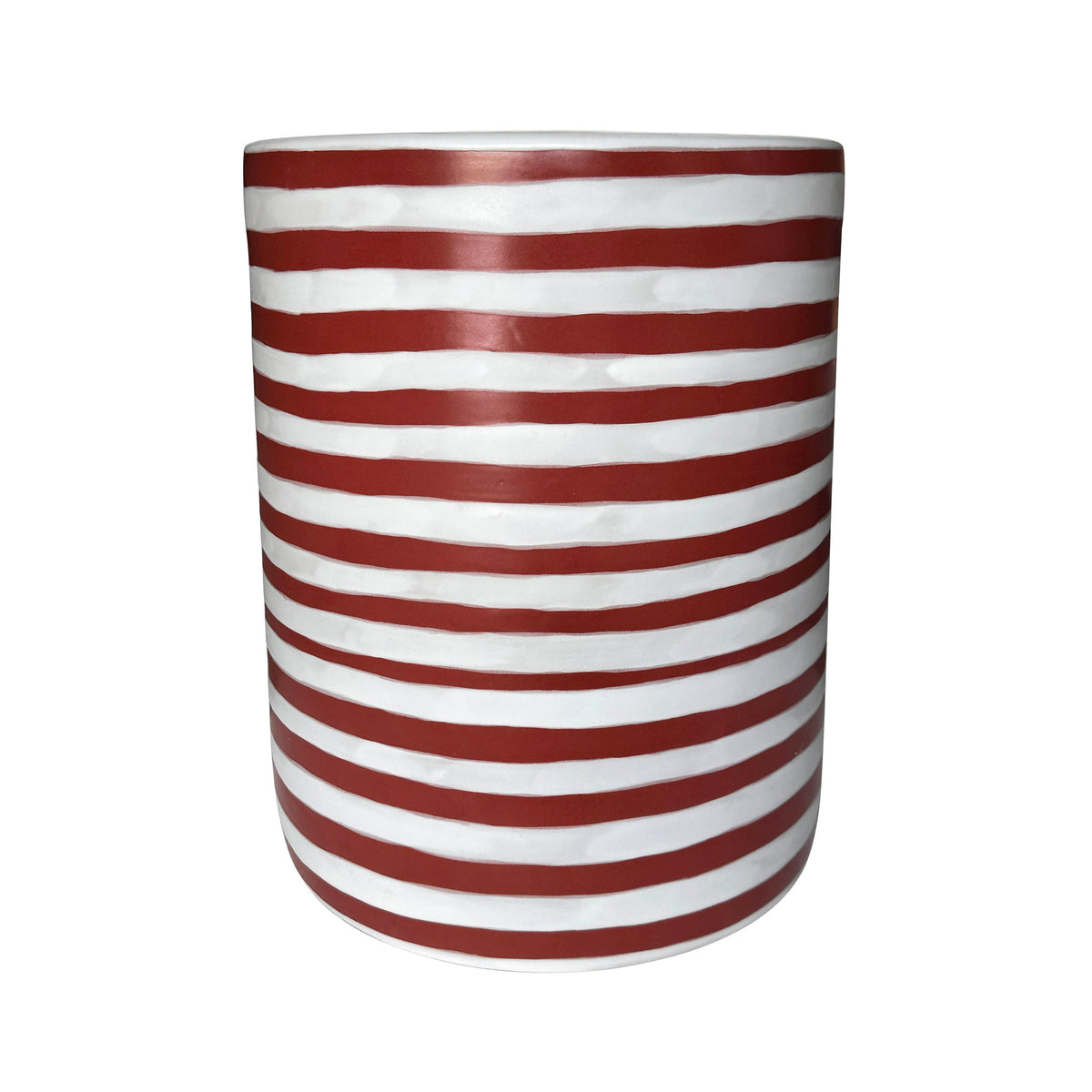 Tempest Indoor/Outdoor Ceramic Table in Stripes — Red Stripes null