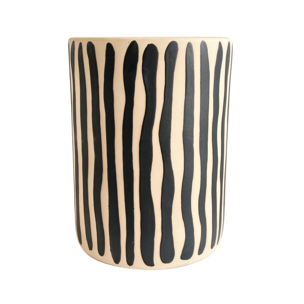 Tempest Indoor/Outdoor Ceramic Table in Stripes — Black Stripes null