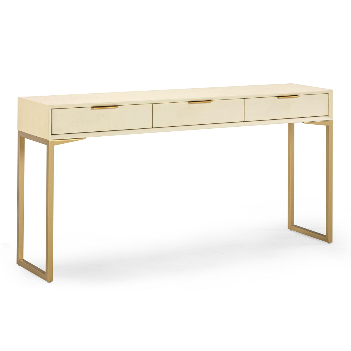 Pesce 59" Faux Shagreen 3-Drawer Console Table