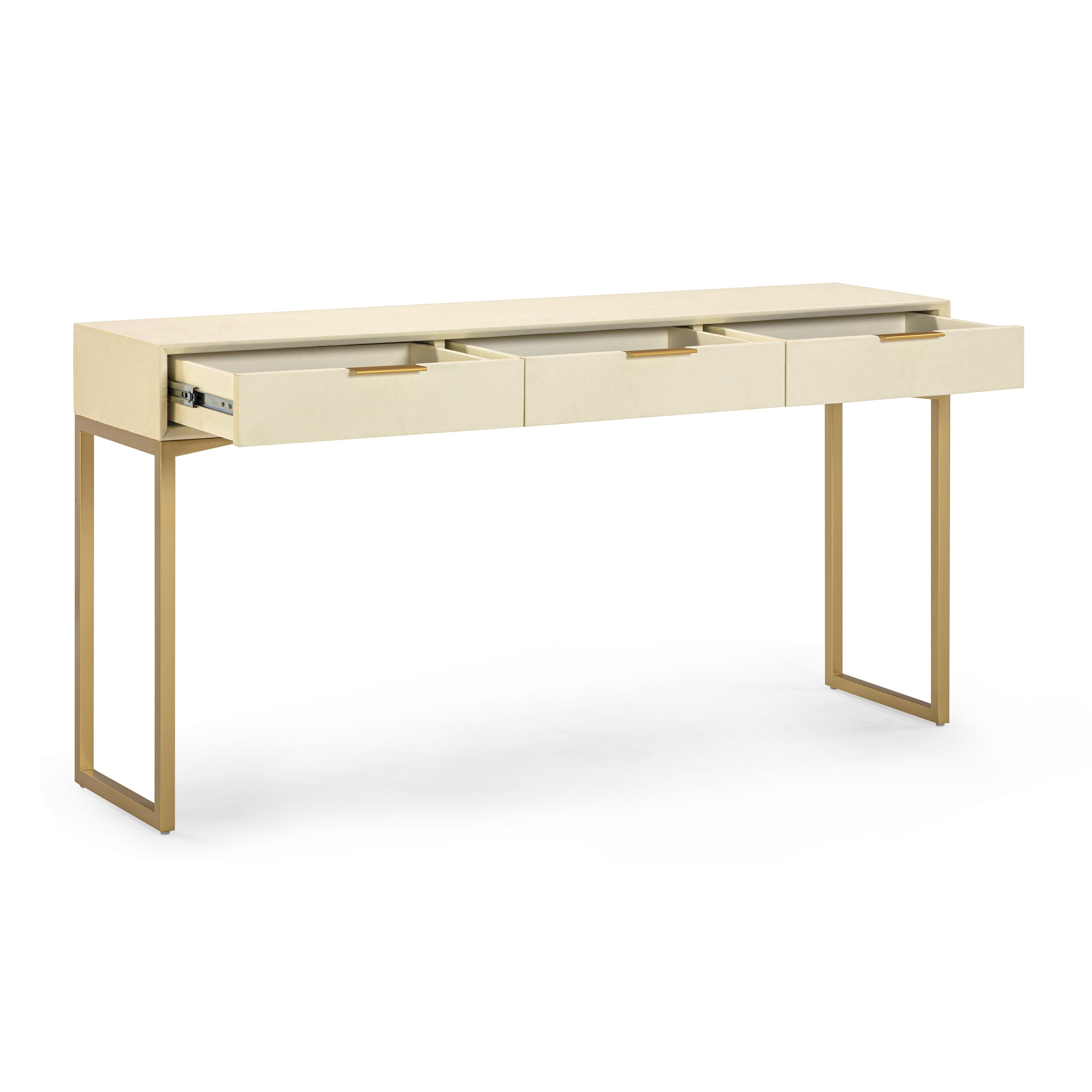 Pesce 59" Faux Shagreen 3-Drawer Console Table