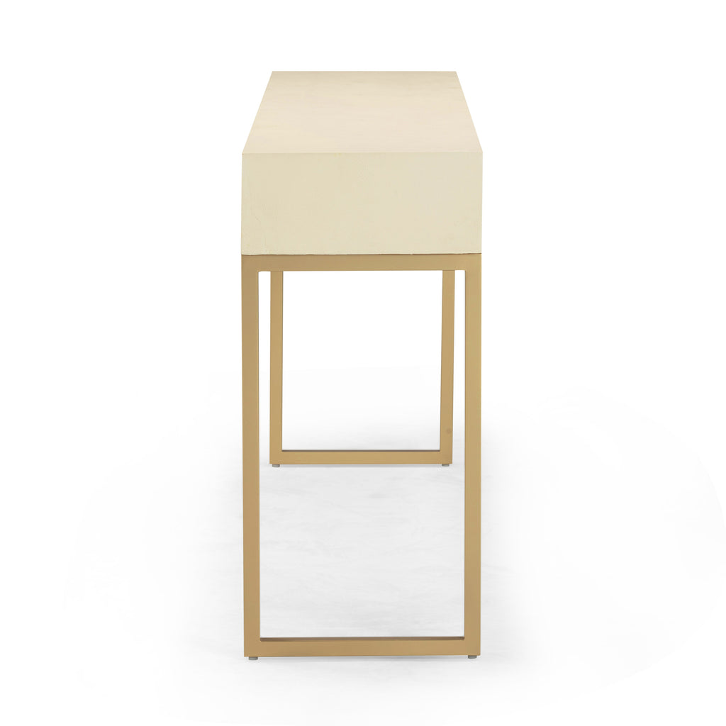 Pesce 59" Faux Shagreen 3-Drawer Console Table
