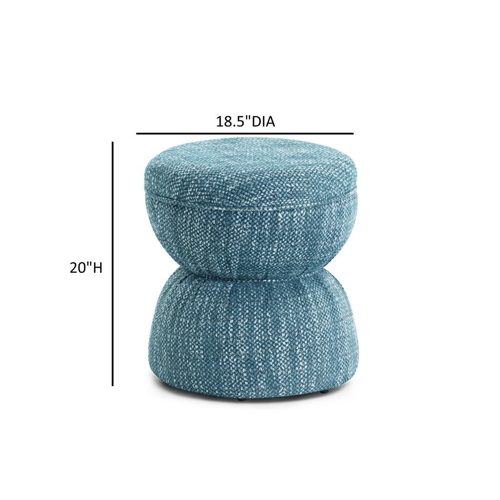 Tomlin Ruched Performance Fabric Game Ottoman
