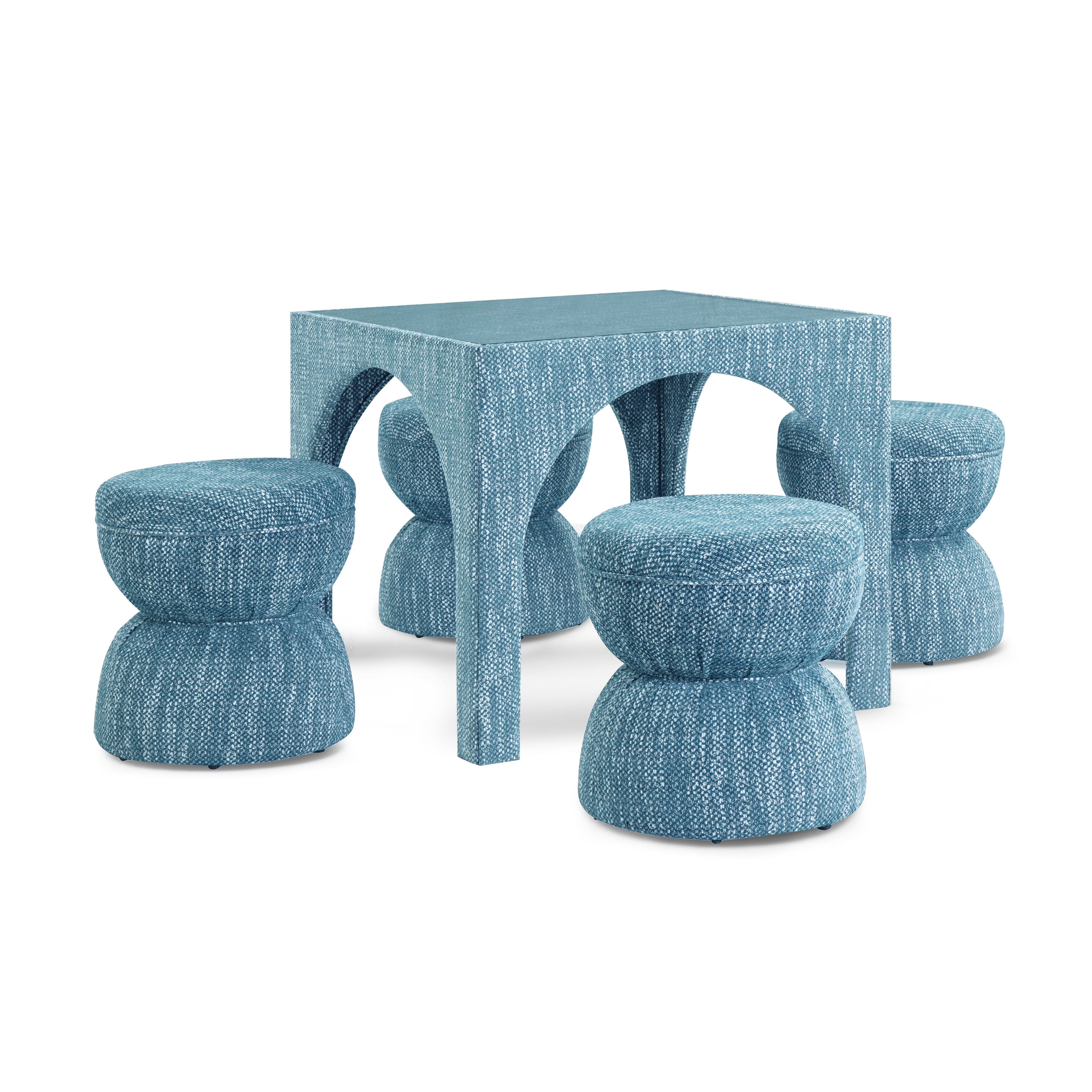 Tomlin Ruched Performance Fabric Game Ottoman