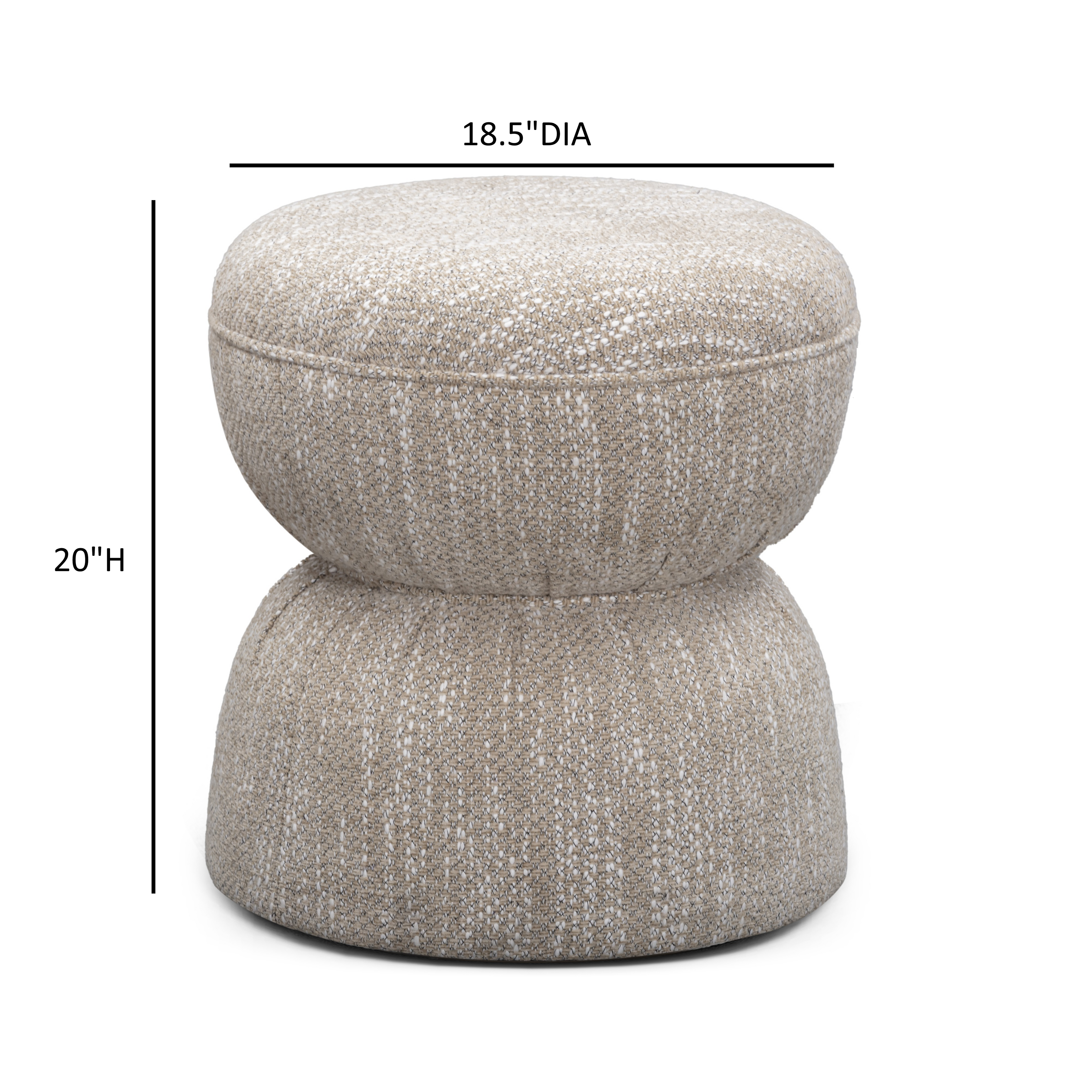 Tomlin Ruched Performance Fabric Game Ottoman