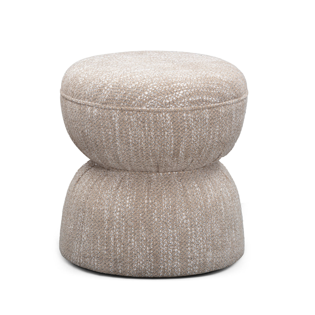 Tomlin Ruched Performance Fabric Game Ottoman — Beige null
