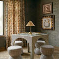 Tomlin Ruched Performance Fabric Game Ottoman