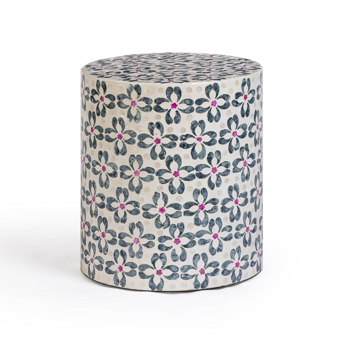 Lorna Capiz Shell Accent Stool — Aqua null
