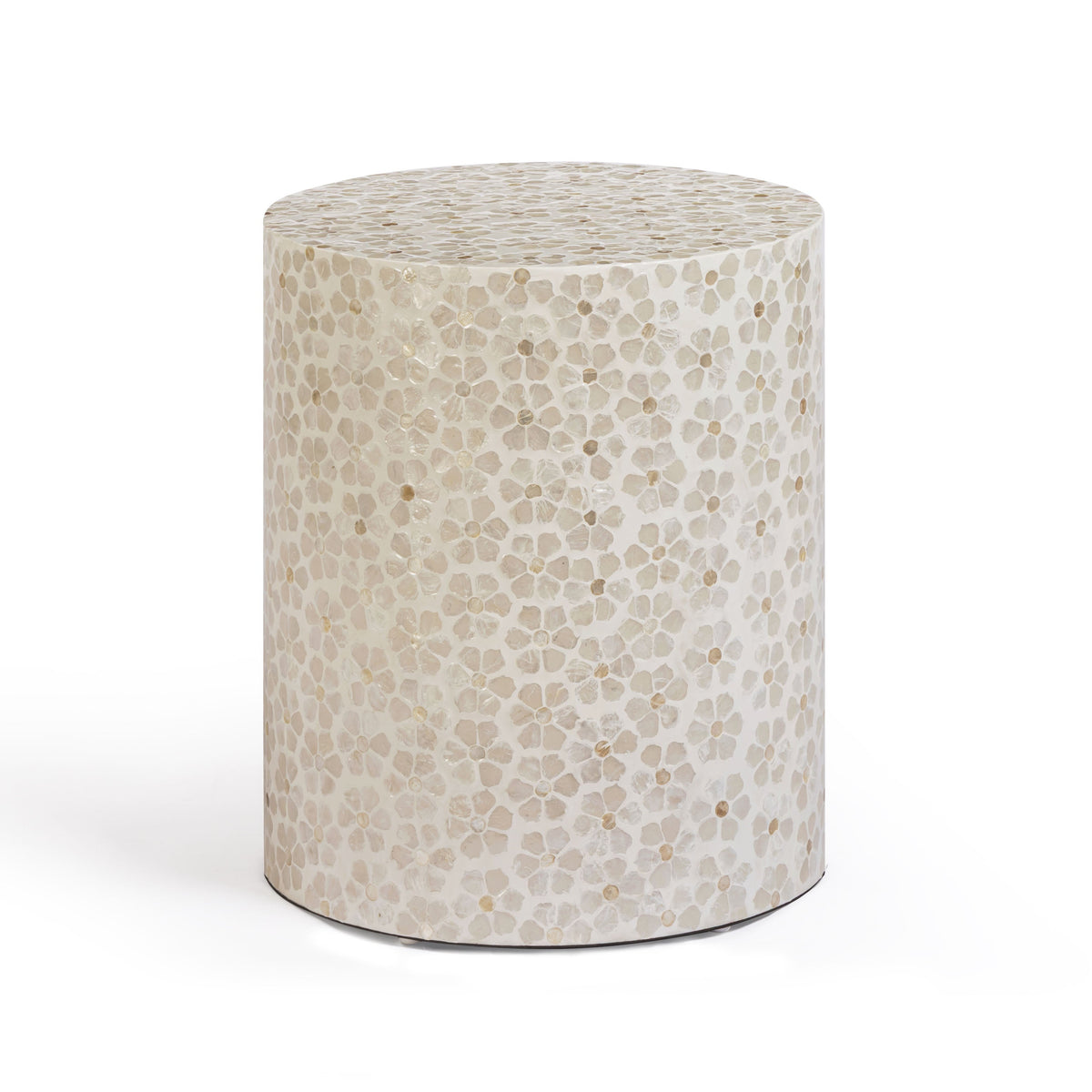 Lorna Capiz Shell Accent Stool — Pearl null