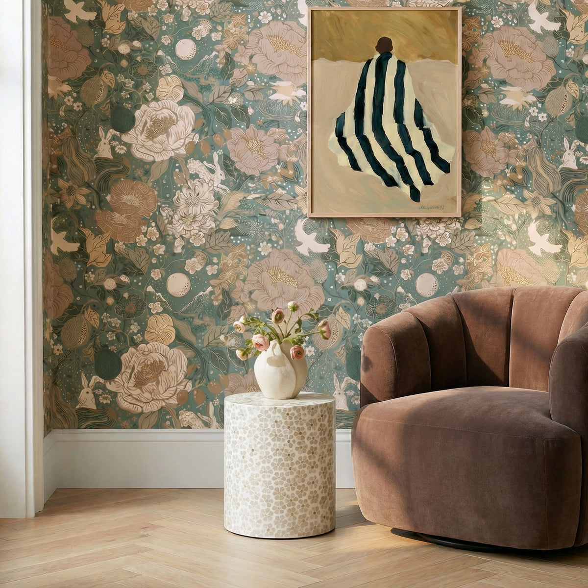 Lorna Capiz Shell Accent Stool