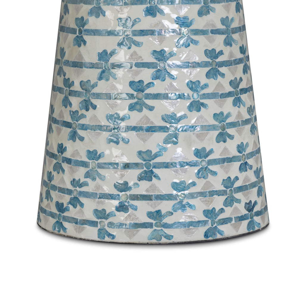 Lady Blue Ribbon Capiz Shell Round Side Table