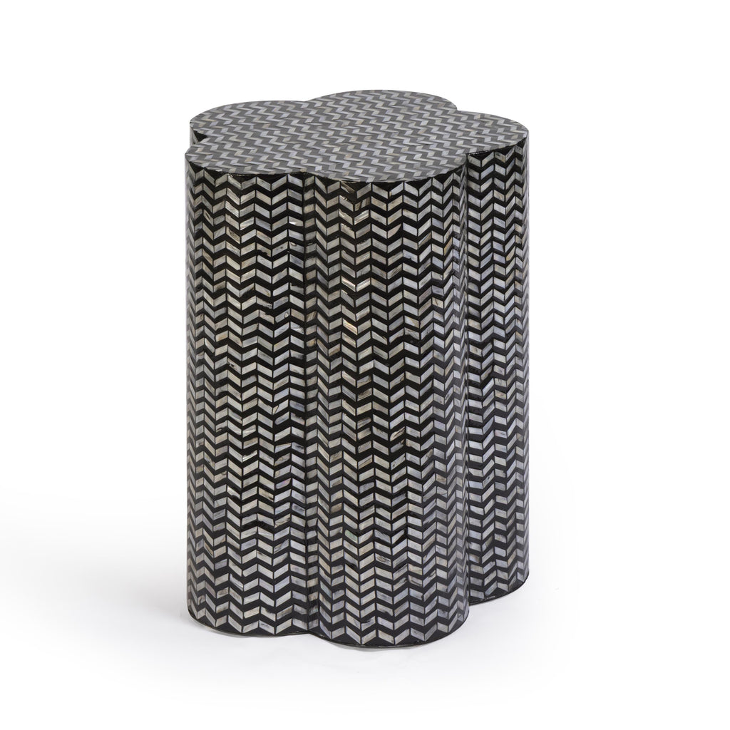 Truffle Black Mother of Pearl Shell Side Table