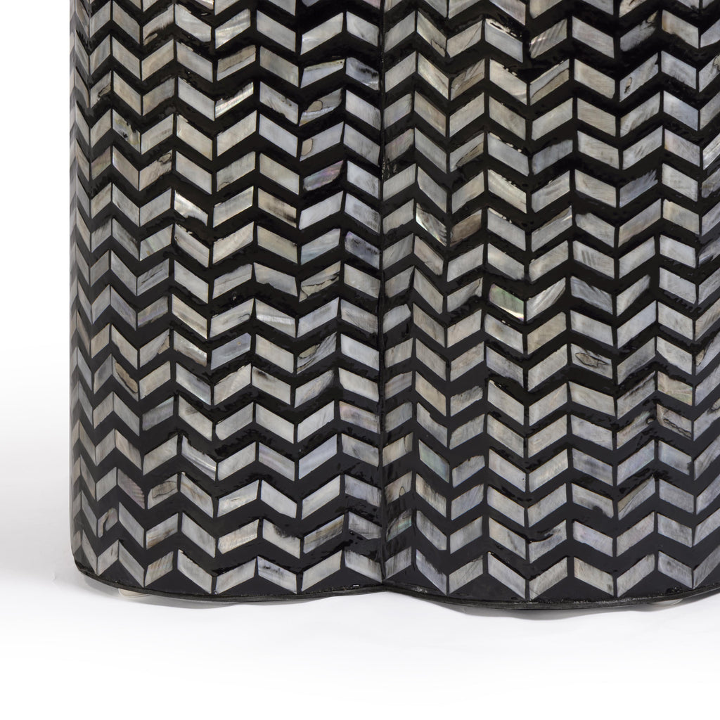 Truffle Black Mother of Pearl Shell Side Table