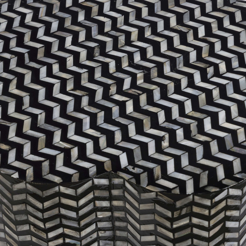 Truffle Black Mother of Pearl Shell Side Table