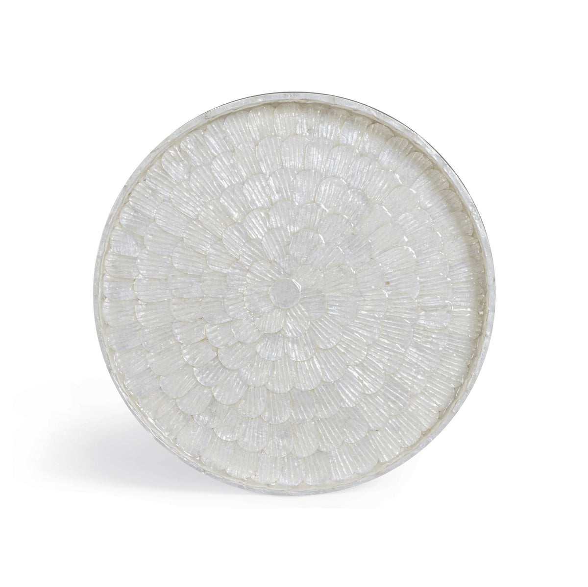 Coast Pearl White Seashell Round Side Table