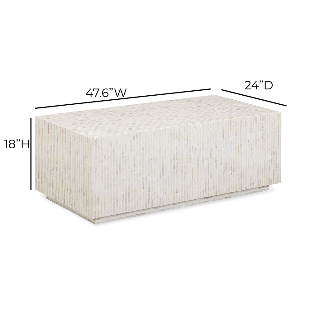 Earl 48" Shell Rectangular Coffee Table